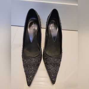 Nine West Casanova black/charcoal shoes with beads US 9.5M, USED